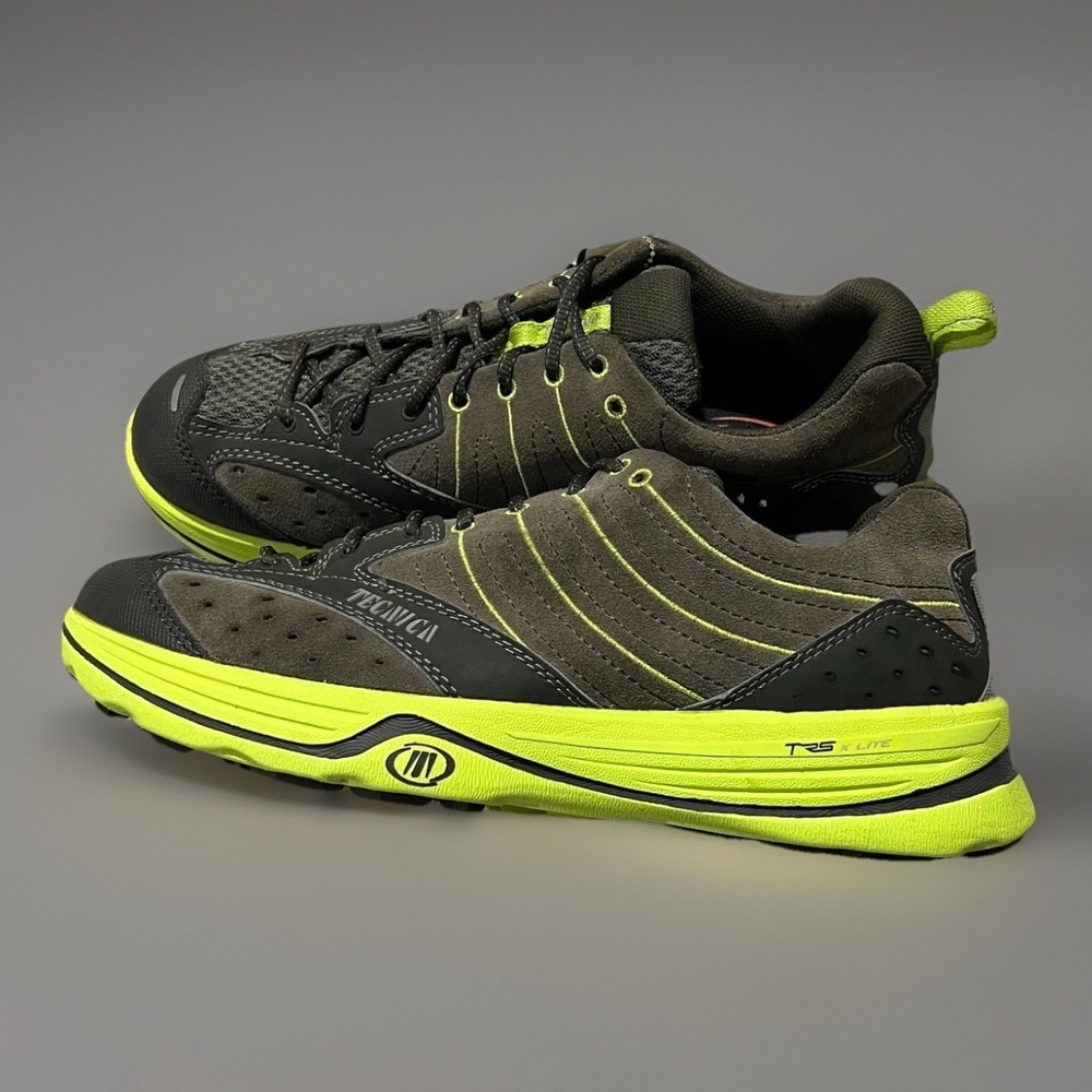Tecnica Mens Black Neon Green Lace-Up Viper Low X Trail Running Hiking Shoes 9